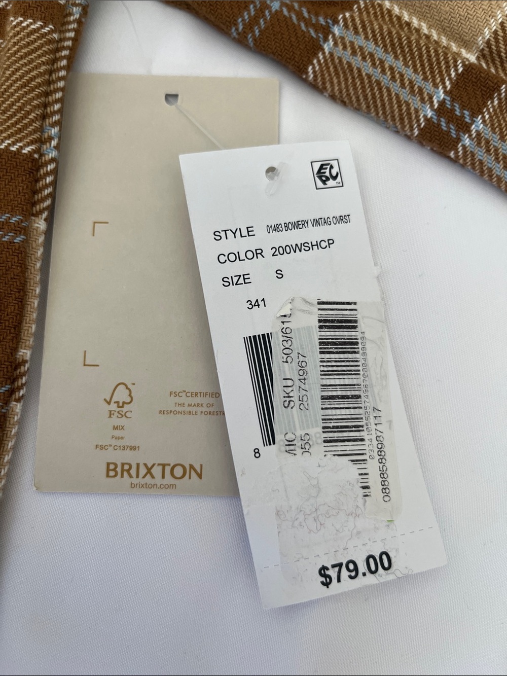 Brixton Brown, Cream & Tan Plaid Button-Down Shirt - Picture 3 of 14